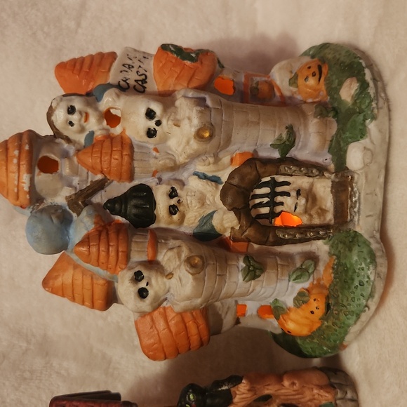 Vintage Halloween Ceramic Trio Haunted House, Haunted Castle, Halloween Tree - Picture 7 of 7